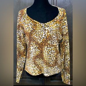 Capri longsleeves leopard sequins & beads sweater - Size large